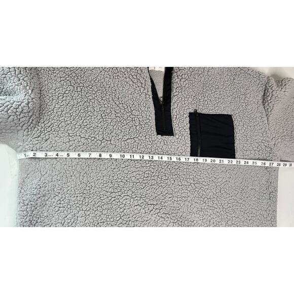 Lou & Grey Grey Black Color Block Fleece 1/4 Zip Jacket Pocket Outdoor Winter XL - Picture 7 of 8